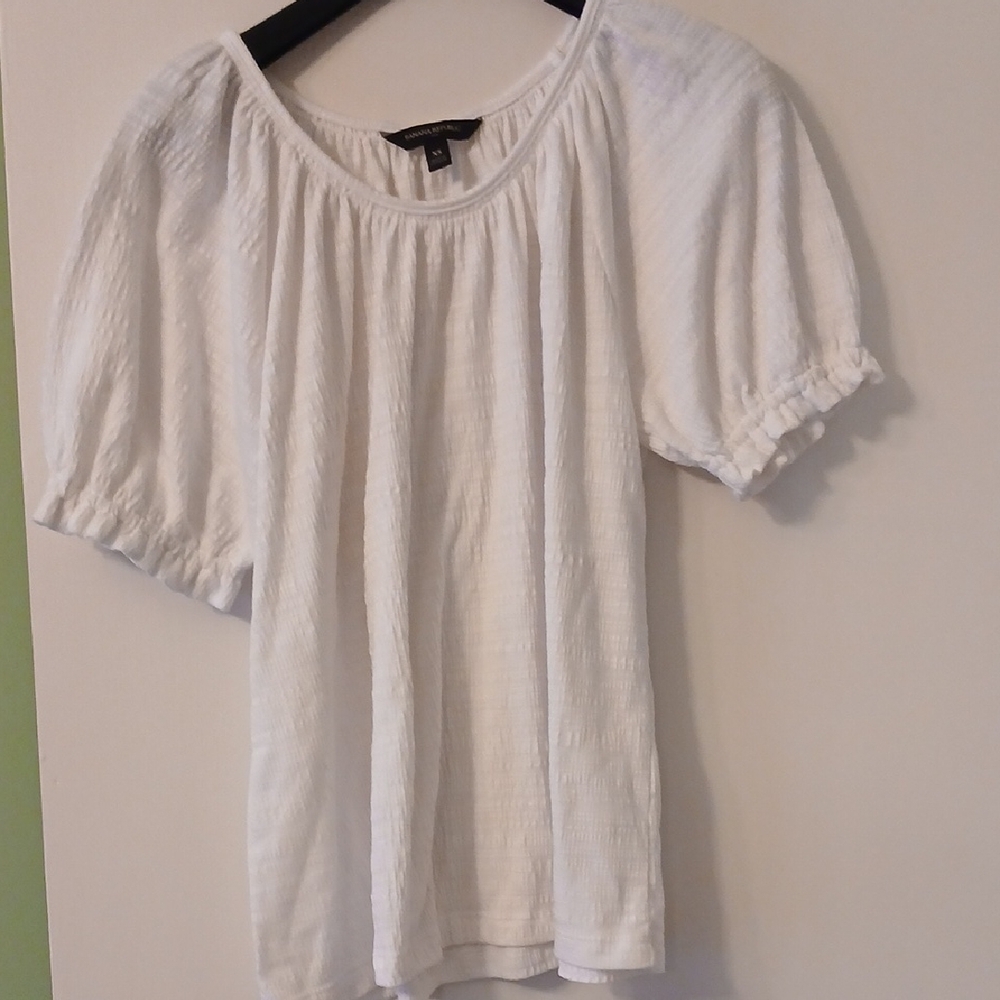 Banana Republic White Textured Blouse